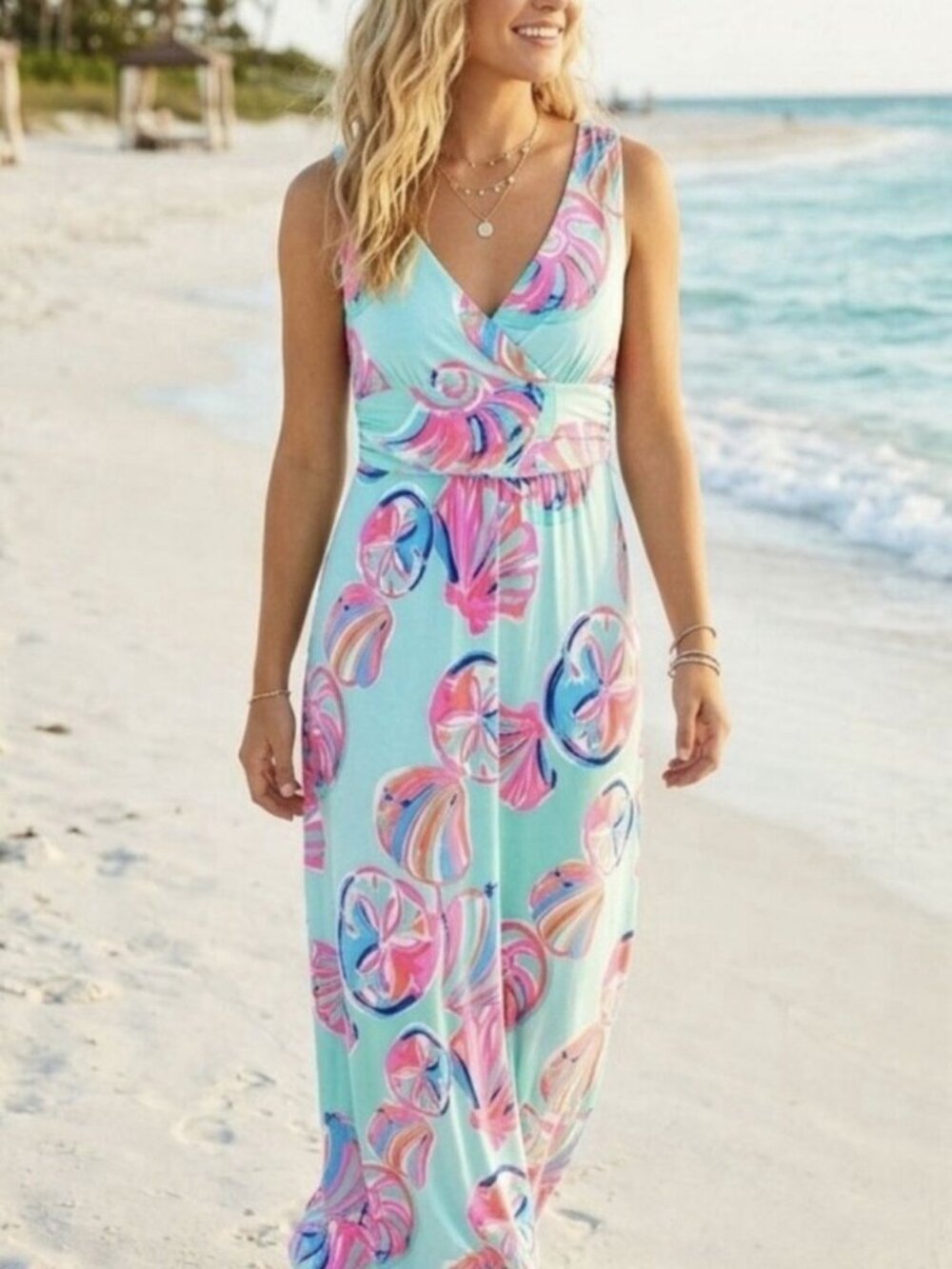 Lilly Pulitzer Women’s Sloane Minty Fresh On The Rocks Maxi Dress Size XXS